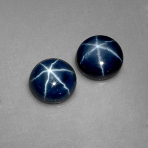 Gemas de Zafiro estrella Azul natural de  ct, Corte Redondo, Opaco