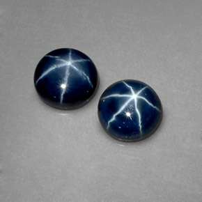 Gemas de Zafiro estrella Azul natural de  ct, Corte Redondo, Opaco