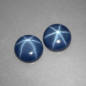 Gemas de zafiro estrella azul natural de  ct, corte redondo, opaco