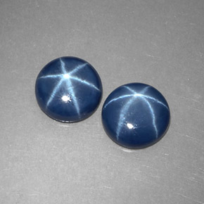 Gemas de zafiro estrella azul natural de  ct, corte redondo, opaco