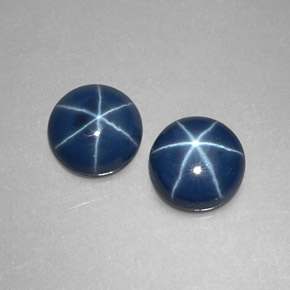 Gemas de zafiro estrella azul natural de  ct, corte redondo, opaco