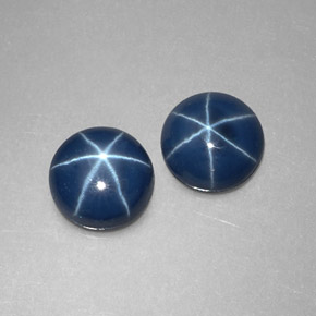 Gemas de zafiro estrella azul natural de  ct, corte redondo, opaco