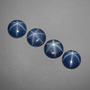 Gemas de zafiro estrella azul natural de  ct, corte redondo, opaco