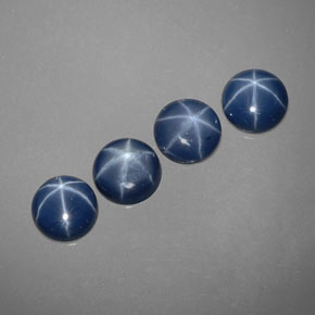 Gemas de zafiro estrella azul natural de  ct, corte redondo, opaco