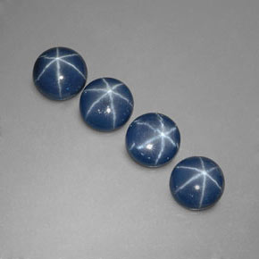Gemas de zafiro estrella azul natural de  ct, corte redondo, opaco