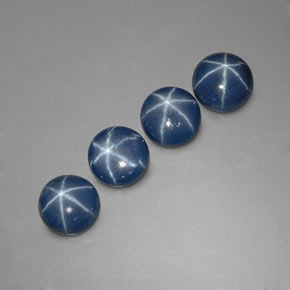 Gemas de zafiro estrella azul natural de  ct, corte redondo, opaco