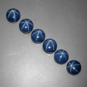 Gemas de zafiro estrella azul natural de  ct, corte redondo, opaco