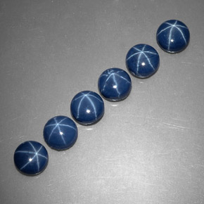 Gemas de zafiro estrella azul natural de  ct, corte redondo, opaco