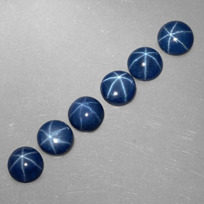 Gemas de Zafiro estrella Azul natural de  ct, Corte Redondo, Opaco