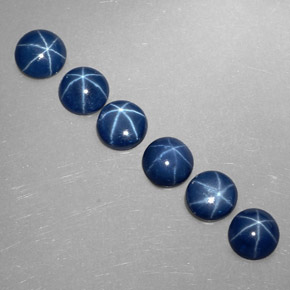 Gemas de Zafiro estrella Azul natural de  ct, Corte Redondo, Opaco