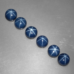 Gemas de Zafiro estrella Azul natural de  ct, Corte Redondo, Opaco