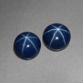 Gemas de zafiro estrella azul natural de  ct, corte redondo, opaco