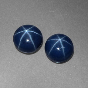 Gemas de zafiro estrella azul natural de  ct, corte redondo, opaco