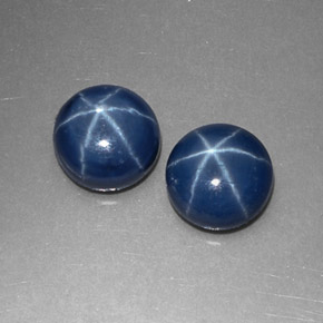 Gemas de zafiro estrella azul natural de  ct, corte redondo, opaco