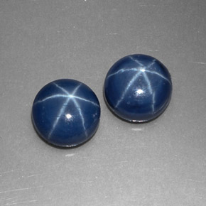 Gemas de zafiro estrella azul natural de  ct, corte redondo, opaco