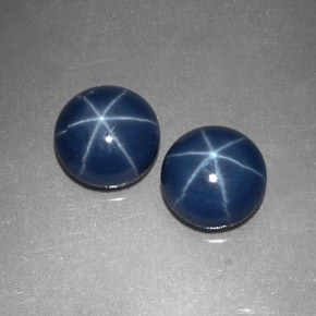 Gemas de zafiro estrella azul natural de  ct, corte redondo, opaco