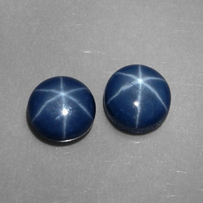 Gemas de Zafiro estrella Azul natural de  ct, Corte Redondo, Opaco