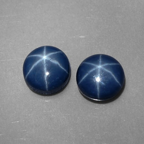 Gemas de Zafiro estrella Azul natural de  ct, Corte Redondo, Opaco