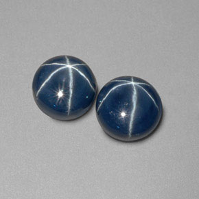 Gemas de zafiro estrella azul natural de  ct, corte redondo, opaco