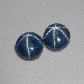 Gemas de zafiro estrella azul natural de  ct, corte redondo, opaco