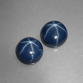 Gemas de zafiro estrella azul natural de  ct, corte redondo, opaco