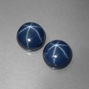 Gemas de zafiro estrella azul natural de  ct, corte redondo, opaco
