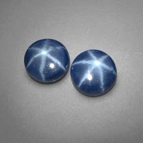 Gemas de zafiro estrella azul natural de  ct, corte redondo, opaco
