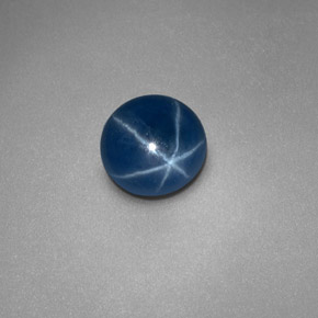 Zafiro estrella azul natural de 0,97 ct, corte redondo, opaco