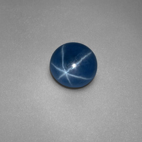 Zafiro estrella azul natural de 0,97 ct, corte redondo, opaco
