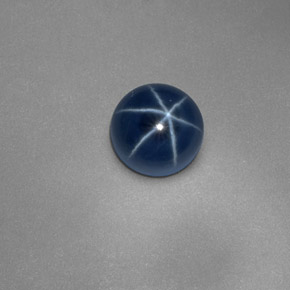 Zafiro estrella azul natural de 1,27 ct, corte redondo, opaco