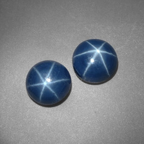 Gemas de zafiro estrella azul natural de  ct, corte redondo, opaco