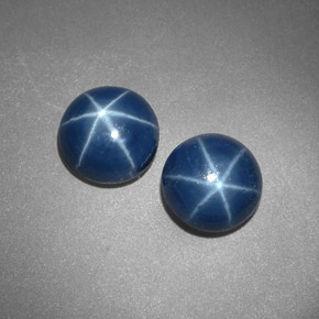 Gemas de zafiro estrella azul natural de  ct, corte redondo, opaco