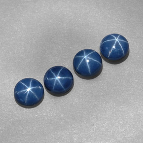 Gemas de Zafiro estrella Azul natural de  ct, Corte Redondo, Opaco