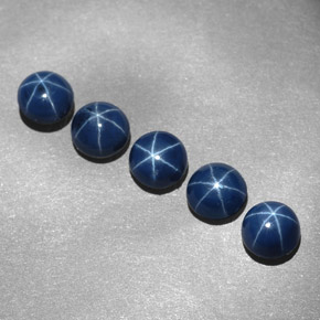 Gemas de zafiro estrella azul natural de  ct, corte redondo, opaco