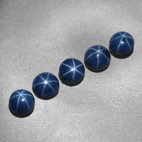 Gemas de zafiro estrella azul natural de  ct, corte redondo, opaco