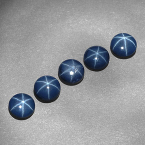Gemas de zafiro estrella azul natural de  ct, corte redondo, opaco
