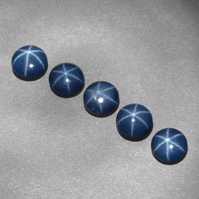 Gemas de zafiro estrella azul natural de  ct, corte redondo, opaco