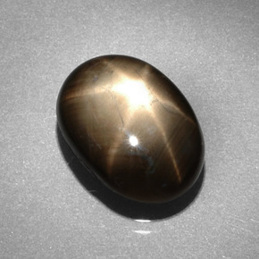 Zafiro estrella negro natural de 6,62 ct, corte óvalo, opaco