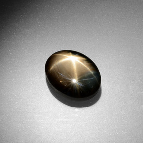 Zafiro estrella Negro natural de 4.60 ct, Ovalada, Opaco
