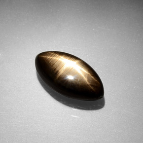Zafiro estrella negro natural de 3,55 ct, marquesa, opaco