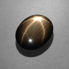 Zafiro estrella negro natural de 7,53 ct, corte óvalo, opaco
