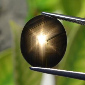 Zafiro estrella negro natural de 6,32 ct, corte óvalo, opaco