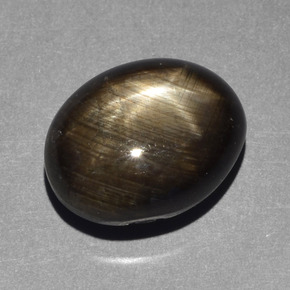 Zafiro estrella negro natural de 10,43 ct, corte óvalo, opaco