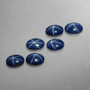 Gemas de Zafiro estrella Azul natural de  ct, Corte Óvalo, Opaco