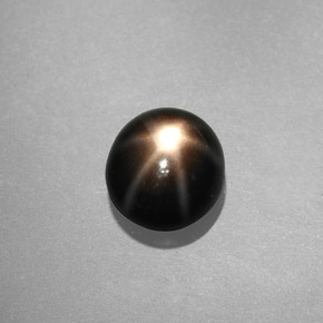 Zafiro estrella negro natural de 1,09 ct, corte redondo, opaco