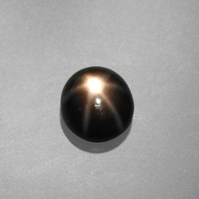 Zafiro estrella negro natural de 1,09 ct, corte redondo, opaco