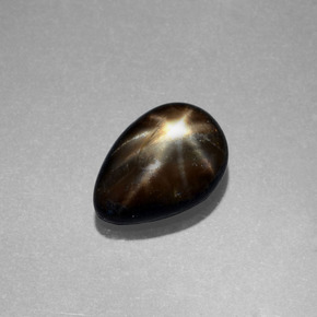 Zafiro estrella negro natural de 2,34 ct, en forma de pera, opaco