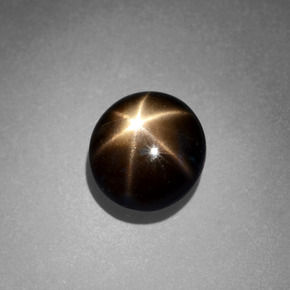 Zafiro estrella negro natural de 2,49 ct, corte redondo, opaco