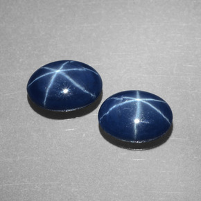 Gemas de zafiro estrella azul natural de  ct, corte óvalo, opaco