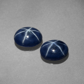 Gemas de zafiro estrella azul natural de  ct, corte óvalo, opaco